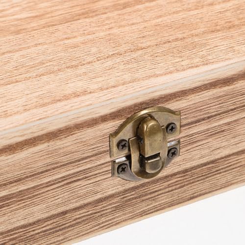 Wood Storage Box with Lid Rustic Solid Wood Container Box Decorative Table Large Rectangular Smooth Store Space to Organize