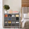 4-Tier 16 Cube Shoe Cubby Rack Organizer, Gray