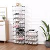 Stackable Small Shoe Rack, Entryway, Hallway and Closet Space Saving Storage and Organization (3-Tier, Black)