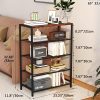 Shoe Rack Organizer, 5 Tier Industrial Shoe Storage Shelf, Narrow Sturdy Metal Shoe Shelves for Closet Entryway, Rustic Brown