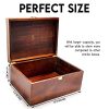 Wooden Gift Boxes - Large Memory Box For Keepsakes, Decorative Boxes With Lids, Wooden Box With Hinged Lid, Wood Boxes, Storage