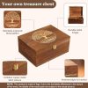 Large Tree of Life Wooden Keepsake Box - Elegant Vintage Jewelry Storage Box Durable Wooden Box for Storing Photos, Gifts,