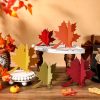 24 Pcs Fall Wooden Table Signs Maple Leaf Wood Table Decoration Fall Thanksgiving Tiered Tray Decoration Thanksgiving