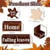 4 Pcs Fall Maple Leaf Wooden Tiered Tray Decor Set, Farmhouse Rustic Hello Fall Falling Leaves Table Decor Maple Leaf Stack