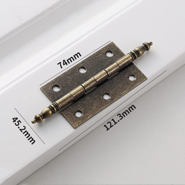 4 PCS Folding Butt Hinges Antique Bronze Hinge Vintage Hardware with Screws for Doors Windows Cabinet Cupboard Wardrobe Wooden