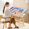 1500 Piece Tilting Puzzle Table with 5 Colored Drawers & Cover, Adjustable Jigsaw Puzzle Board with Storage, Portable Wooden