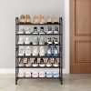 3-Tier Stackable Shoe Rack, Expandable & Adjustable Shoe Shelf Storage Organizer, Wire Grid, Black