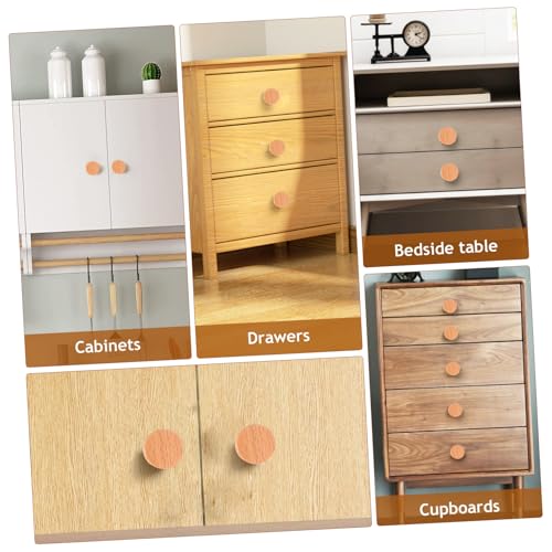 4Pcs Rustic Wooden Cabinet Handles Knobs for Dressers Wardrobes and Kitchen Cabinets Stylish Furniture Pulls for Home Decor Easy