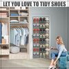 40 Over the Door Shoe Organizer Large Mesh Pocket Hanging Shoe Rack for Closet Gray Nonslip Behind Door Storage Holder Back to