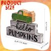 3PCS Wooden Fall Decorations for Home, Rustic Farmhouse Fall Table Decor Set with Pumpkin Truck & Signs, Harvest Thanksgiving