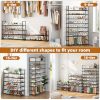 Shoe Rack, 3-Tier Shoe Organizer, Metal Storage Shelf, for 16-20 Pairs, Stackable, for Entryway, 11.75 x 36.5 x 21.5 Inches,