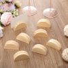 24 Pcs Large Size Stable Wooden Table Number Holders 2. 4 Inch Wedding Table Name Stand Semicircular Design Place Card Holder