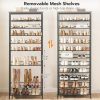 12-Tier Shoe Rack, Large Capacity Shoe Storage Organizer for 35-45 Pairs of Shoes, Standing Shoe Shelf with Slanted Shelves, for