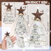 6 Pcs Wooden Christmas Tree Tabletop Decoration Christmas Trees Table Centerpieces Rustic Tiered Tray Decor with Iron Star Hemp