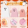 3 Pcs Halloween Ghost Light Decor Halloween LED Marquee Light Up Wooden Signs Pink Ghost Table Centerpiece Decor for Indoor