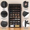10 Tier Shoe Rack with Covers,Large Capacity Stackable Tall Shoe Shelf Storage to 50-55 Pairs Shoes and Boots Sturdy Metal Free