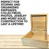 Wooden Eco Box with Hinged Lid - Solid Oak Wood Storage Box with Lid - Wooden Keepsake Box - Decorative wooden boxes with lids