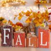 Fall Sign Wooden Decor Rustic Wooden Sign for Mantel, Table, Tiered Tray Fall Decorations for Home, Farmhouse, Porch, Kitchen.