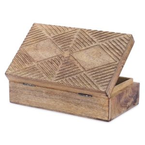 Hand Carved Wooden Jewelry Box: Elegant Vintage Keepsake Box for Men/Women, Decorative Memory Box, Ideal Wooden Box Decorative