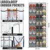 40 Over the Door Shoe Organizer Large Mesh Pocket Hanging Shoe Rack for Closet Gray Nonslip Behind Door Storage Holder Back to