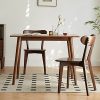 Oak Wood Dining Chairs,Mid Century Modern Dining Chairs with Comfortable Curved Backrest,Wood Chairs for Kitchen,Dining Room (1,