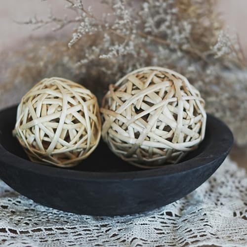 Hand Carved Wooden Decorative Bowl for Home Entryway Decor, Wood Centerpiece Bowl for Coffee Table Decor, Wood Dough Bowl for