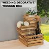 Nesting Wood Storage Crates (Set of 3) - Light Natural Acacia Wood Stackable Wooden Boxes for Storage & Organization -