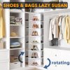 7 Tier Rotating Shoe Rack Tower, Spinning Shoe Display Lazy Susan, Revolving 360 Shoe Rack Storage Round Carousel, Vertical