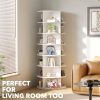 7 Tier Rotating Shoe Rack Tower, Spinning Shoe Display Lazy Susan, Revolving 360 Shoe Rack Storage Round Carousel, Vertical
