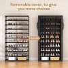 10 Tier Shoe Rack with Covers,Large Capacity Stackable Tall Shoe Shelf Storage to 50-55 Pairs Shoes and Boots Sturdy Metal Free
