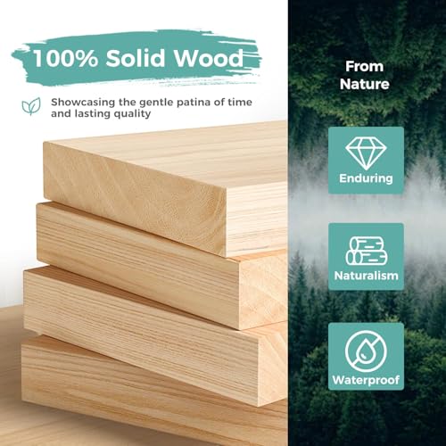 Solid Wood Dining Chairs Set of 2, Mid Century Modern Dining Room Chairs with Curved Backrest, Wooden Armless Kitchen Chairs for