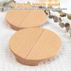 Half Moon Drawer Handles, 4PCS Wooden Semi Circle Pulls Beech Wood Wardrobe Hardware Double Hole Handle for Cabinet Door