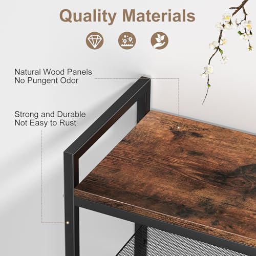 Shoe Rack for Front Door Entrance, 5 Tier Height-Adjustable Metal Shoe Rack, Sturdy Wooden Top and Tiltable Steel Frame Heavy