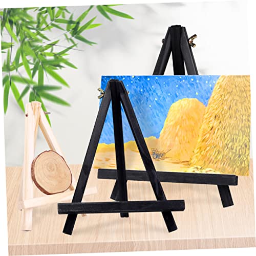 Small Wooden and Metal Table Easel for - Black - Ideal for Art and Painting - Stand for A5 Canvases Perfect for Classrooms and