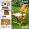 , Percy Chairs Heavy Duty 400lbs Capacity Set of 2 w/Cushion, FSC Acacia Outdoor Furniture, Teak Finish, Fully Assembled, Wood