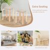 Wood Stools, Set of 2 Wooden Stackable Stool Extra Seating for Kids, Guests, Portable Round 16.5-Inch, Counter Height Stools for