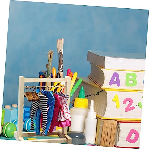 12pcs Wooden Mini Doll Clothes Hangers Doll Clothing Rack for Room Organization Natural for Daily Use and Replacement