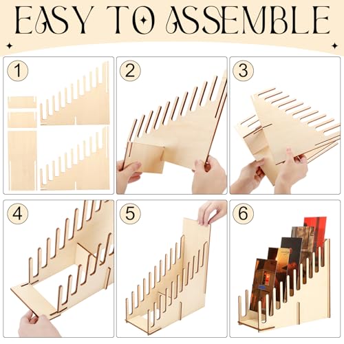 2 Pcs Greeting Card Display Stand 10 Slot Wooden Sticker Display Stand Tabletop Postcard Greeting Card Holder Postcard Rack for