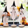 Ghost Decorations Indoor 3pcs Primitive Halloween Ghost on Wooden Stand Halloween Table Centerpieces Signs for Home Shelf